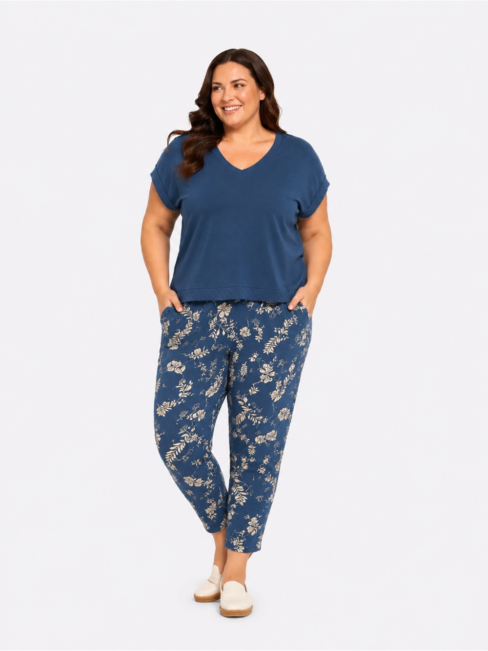 Lug Ankle Legging - Flourish Blue  - 2X